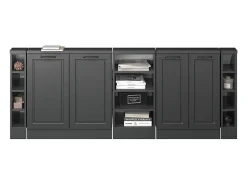 Vicco Móvel De Arrumação*Armário de cozinha para sótão inclinado casa de campo antracite 210x46x81.6 r-line Cinza antracite