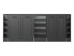 Vicco Móvel De Arrumação*Armário de cozinha para sótão inclinado casa de campo antracite 210x46x81.6 r-line Cinza antracite
