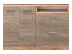 Vicco Móvel De Arrumação*Armário de cozinha para sótão inclinado sonoma 120x46x81.6 r-line Natural claro