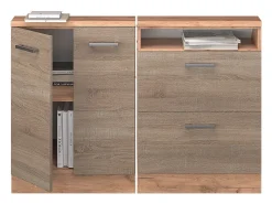 Vicco Móvel De Arrumação*Armário de cozinha para sótão inclinado sonoma 120x46x81.6 r-line Natural claro
