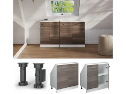 Armário de cozinha para sótão inclinado cinza nobre 80x46x81.6 r-line^Vicco Online