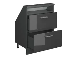 Vicco Móvel De Arrumação*Armário de cozinha para sótão inclinado antracite alto brilho 60x46x81.6 r-line Cinza antracite
