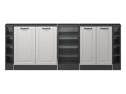 Vicco Móvel De Arrumação*Armário de cozinha para sótão inclinado casa de campo branca 210x46x81.6 r-line Branco sujo