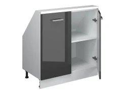 Armário de cozinha para sótão inclinado antracite alto brilho 80x46x81.6 r-line^Vicco Hot