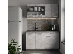Vicco Móvel De Arrumação*Armário de cozinha para sótão inclinado betão 60x46x81.6 r-line Cinzento claro