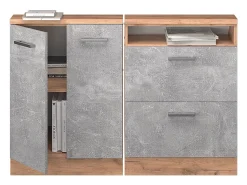 Armário de cozinha para sótão inclinado betão 120x46x81.6 r-line^Vicco Sale