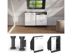 Armário de cozinha para sótão inclinado alto brilho 60x46x81.6 r-line^Vicco Outlet