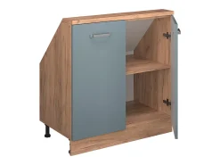 Vicco Móvel De Arrumação*Armário de cozinha para sótão inclinado -cinza 80x46x81.6 r-line Azul