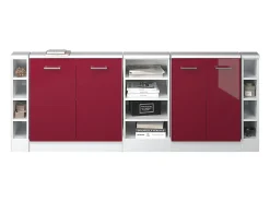 Armário de cozinha para sótão inclinado brilhante/branco 210x46x81.6 r-line^Vicco