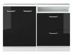 Armário de cozinha para sótão inclinado alto brilho 120x46x81.6 r-line^Vicco Best