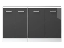 Vicco Móvel De Arrumação*Armário de cozinha para sótão inclinado antracite alto brilho 140x46x81.6 r-line Cinza antracite