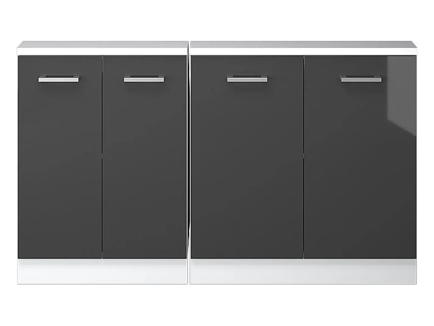 Vicco Móvel De Arrumação*Armário de cozinha para sótão inclinado antracite alto brilho 140x46x81.6 r-line Cinza antracite