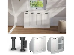 Armário de cozinha para sótão inclinado casa de campo branca 80x46x81.6 r-line*Vicco Best