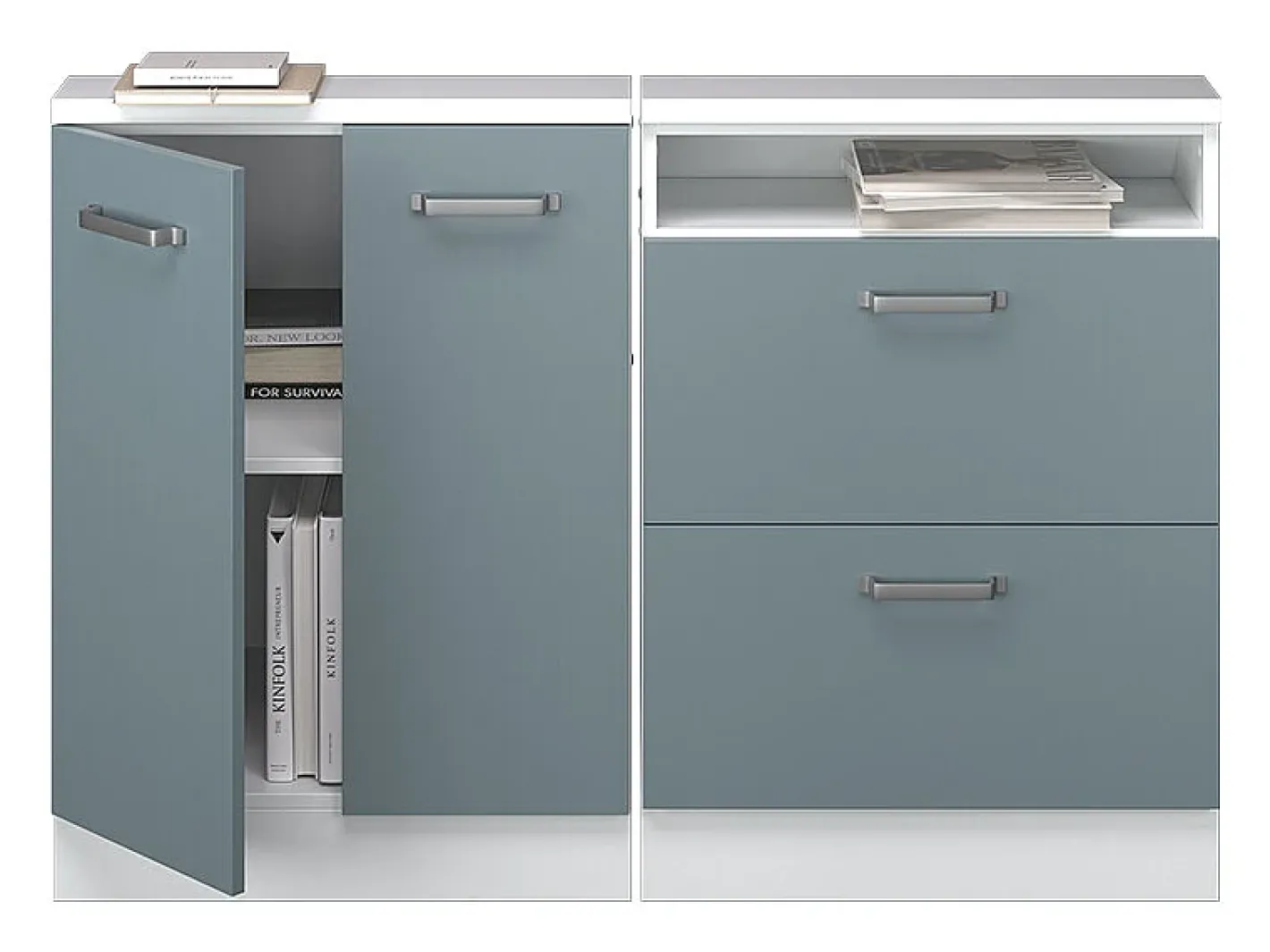 Armário de cozinha para sótão inclinado -cinza 120x46x81.6 r-line^Vicco Sale