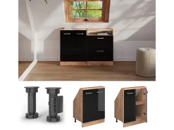 Armário de cozinha para sótão inclinado alto brilho 60x46x81.6 r-line*Vicco Online