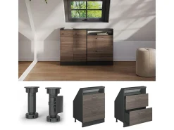 Armário de cozinha para sótão inclinado cinza nobre 60x46x81.6 r-line^Vicco Outlet