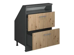 Vicco Móvel De Arrumação*Armário de cozinha para sótão inclinado carvalho artesanal 60x46x81.6 r-line Natural claro