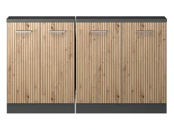 Vicco Móvel De Arrumação*Armário de cozinha para sótão inclinado carvalho artesanal 140x46x81.6 r-line Natural claro