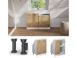 Armário de cozinha para sótão inclinado carvalho artesanal 60x46x81.6 r-line*Vicco Online