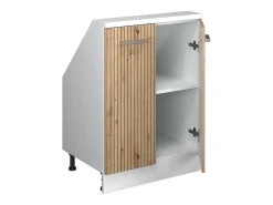 Armário de cozinha para sótão inclinado carvalho artesanal 60x46x81.6 r-line*Vicco Online