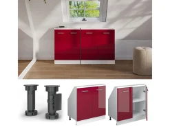 Armário de cozinha para sótão inclinado brilhante/branco 80x46x81.6 r-line^Vicco Outlet