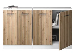 Armário de cozinha para sótão inclinado carvalho artesanal 140x46x81.6 r-line*Vicco