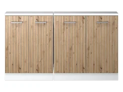 Armário de cozinha para sótão inclinado carvalho artesanal 140x46x81.6 r-line*Vicco
