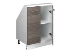Vicco Móvel De Arrumação*Armário de cozinha para sótão inclinado cinza nobre 60x46x81.6 r-line Cinzento claro
