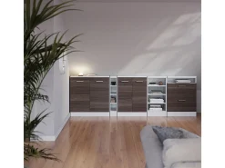 Vicco Móvel De Arrumação*Armário de cozinha para sótão inclinado cinza nobre 60x46x81.6 r-line Cinzento claro