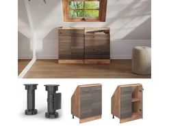 Vicco Móvel De Arrumação*Armário de cozinha para sótão inclinado cinza nobre 60x46x81.6 r-line Cinzento claro