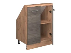 Vicco Móvel De Arrumação*Armário de cozinha para sótão inclinado cinza nobre 60x46x81.6 r-line Cinzento claro