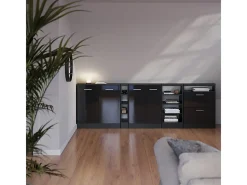 Vicco Móvel De Arrumação*Armário de cozinha para sótão inclinado antracite alto brilho 60x46x81.6 r-line Cinza antracite