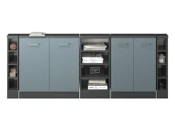 Armário de cozinha para sótão inclinado -cinza 210x46x81.6 r-line^Vicco Outlet