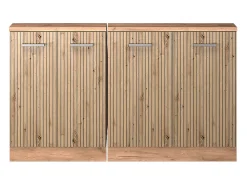 Armário de cozinha para sótão inclinado carvalho artesanal 140x46x81.6 r-line Móvel De Arrumação
