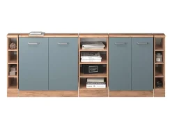 Armário de cozinha para sótão inclinado -cinza 210x46x81.6 r-line*Vicco Best
