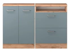 Vicco Móvel De Arrumação*Armário de cozinha para sótão inclinado -cinza 120x46x81.6 r-line Azul