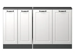 Armário de cozinha para sótão inclinado casa de campo branca 140x46x81.6 r-line Móvel De Arrumação