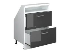 Armário de cozinha para sótão inclinado antracite alto brilho 60x46x81.6 r-line^Vicco New