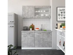 Armário de cozinha para sótão inclinado betão 120x46x81.6 r-line*Vicco