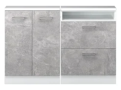 Armário de cozinha para sótão inclinado betão 120x46x81.6 r-line*Vicco
