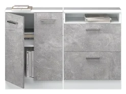 Armário de cozinha para sótão inclinado betão 120x46x81.6 r-line*Vicco