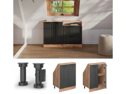 Vicco Móvel De Arrumação*Armário de cozinha para sótão inclinado casa de campo antracite 60x46x81.6 r-line Cinza antracite