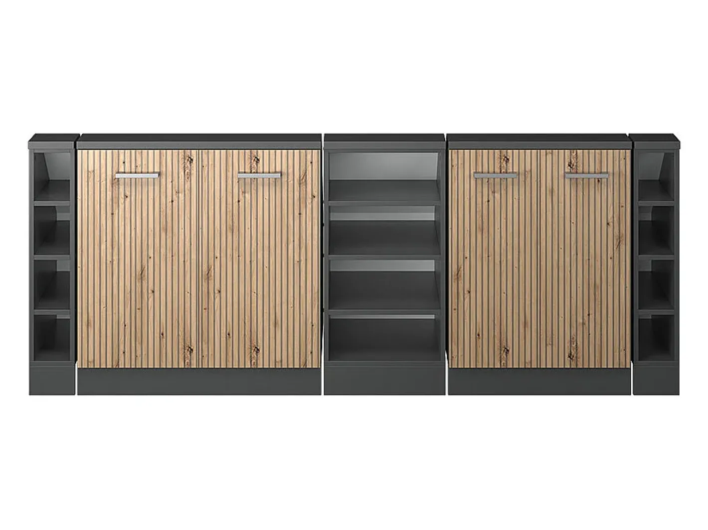 Vicco Móvel De Arrumação*Armário de cozinha para sótão inclinado carvalho artesanal 210x46x81.6 r-line Natural claro