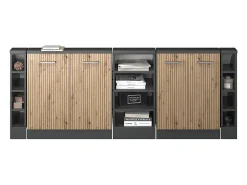 Vicco Móvel De Arrumação*Armário de cozinha para sótão inclinado carvalho artesanal 210x46x81.6 r-line Natural claro