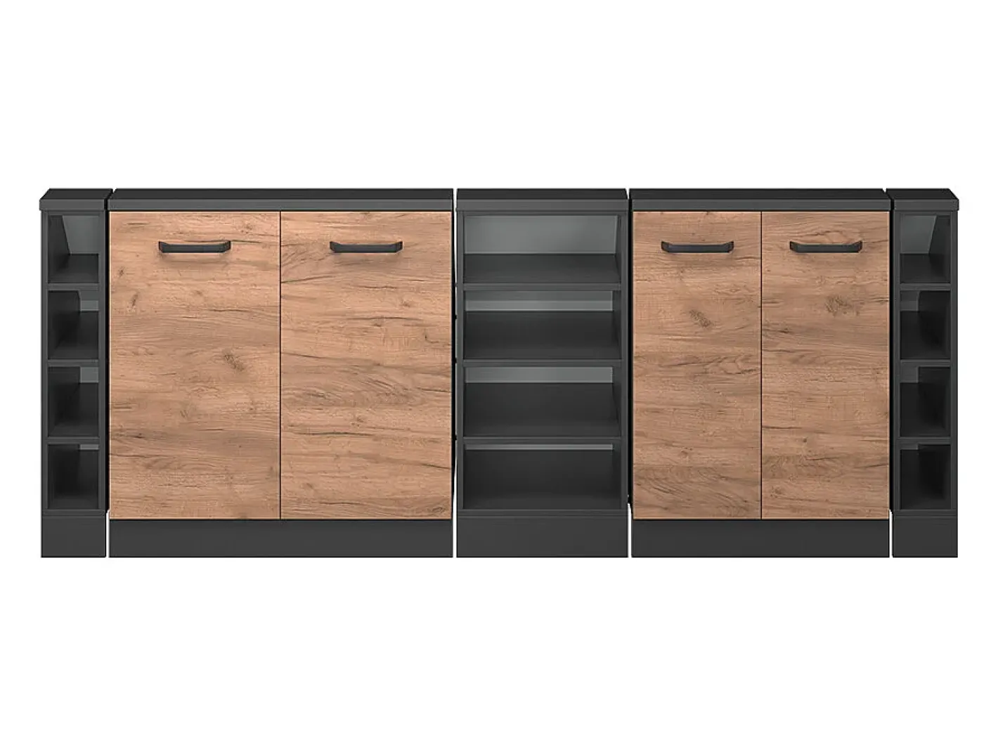 Vicco Móvel De Arrumação*Armário de cozinha para sótão inclinado carvalho goldkraft 210x46x81.6 r-line Natural escuro