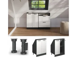 Armário de cozinha para sótão inclinado casa de campo branca 60x46x81.6 r-line^Vicco Outlet