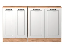 Vicco Móvel De Arrumação*Armário de cozinha para sótão inclinado casa de campo branca 140x46x81.6 r-line Branco sujo
