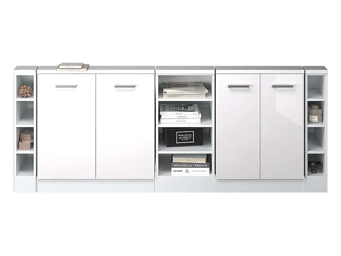 Armário de cozinha para sótão inclinado alto brilho 210x46x81.6 r-line*Vicco Best