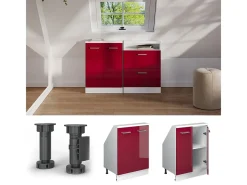Armário de cozinha para sótão inclinado brilhante/branco 60x46x81.6 r-line*Vicco Sale