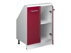 Armário de cozinha para sótão inclinado brilhante/branco 60x46x81.6 r-line*Vicco Sale